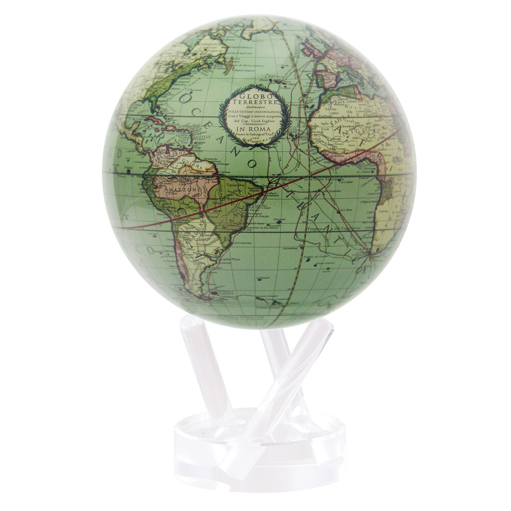 4.5'' Antique Terrestrial Green Globe | RYAN'S ART FOR THE SOUL